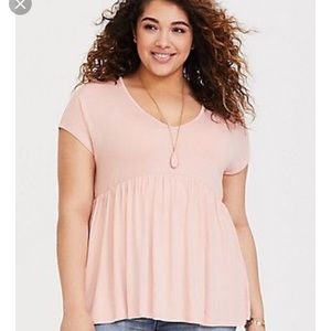Torrid Super Soft Blush Babydoll Top - NWT